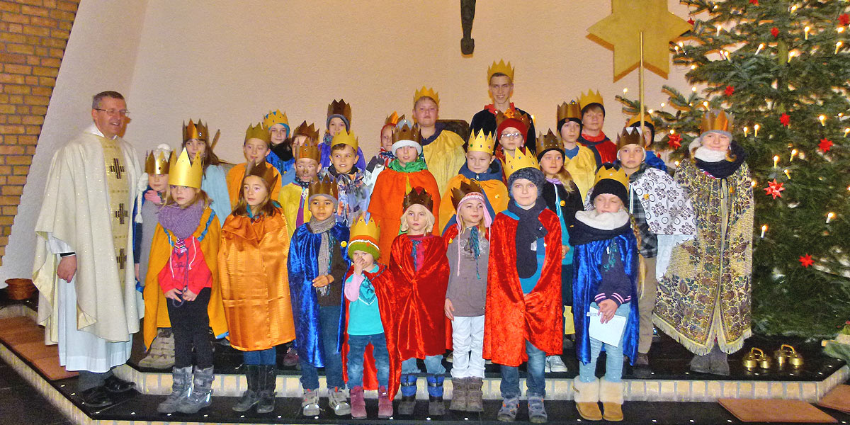 Sternsinger in der Gemeinde St. Maximilian Kolbe in Witten-Stockum. (Foto: Marek Schirmer)