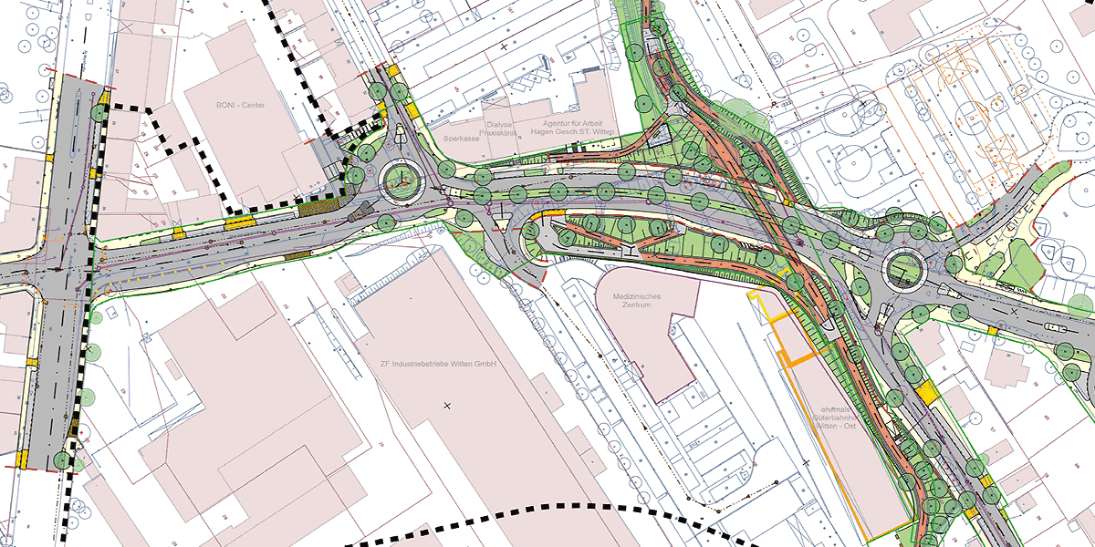 Baustellenplan aus dem Flyer der Stadt Witten. (Quelle: Stadt Witten)