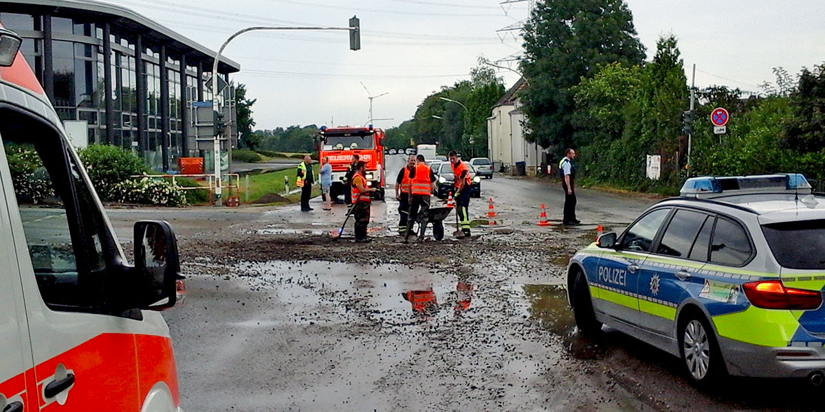 Einsatzstelle Stockumer Straße / Dortmunder Straße (Foto: Feuerwehr Witten)