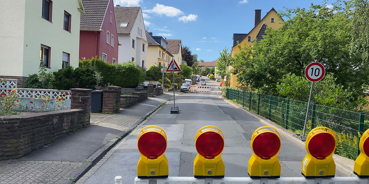 Die Straße Sonnenschein sackte ab. (Foto: M. Schirmer)