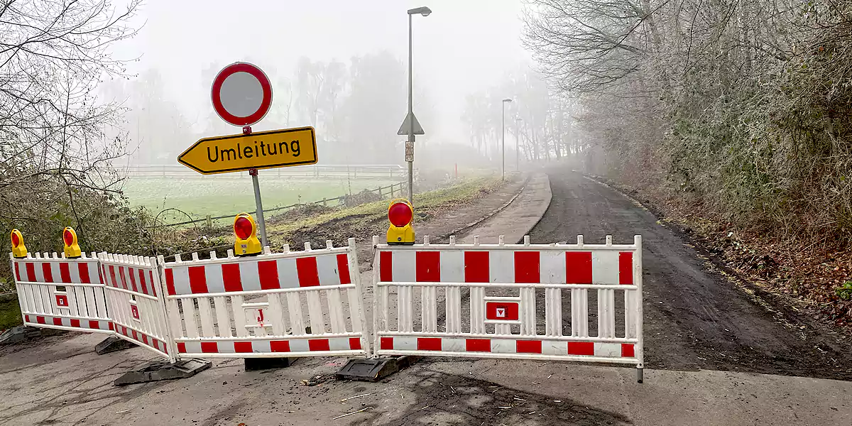 Baumaßnahme in der Dürener Straße in Witten-Stockum. (Foto: Marek Schirmer)