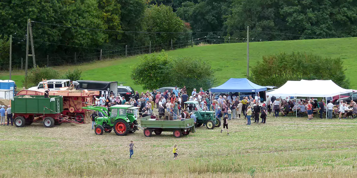 Dreschtag am Heuweg in Stockum. (Foto: Marek Schirmer)