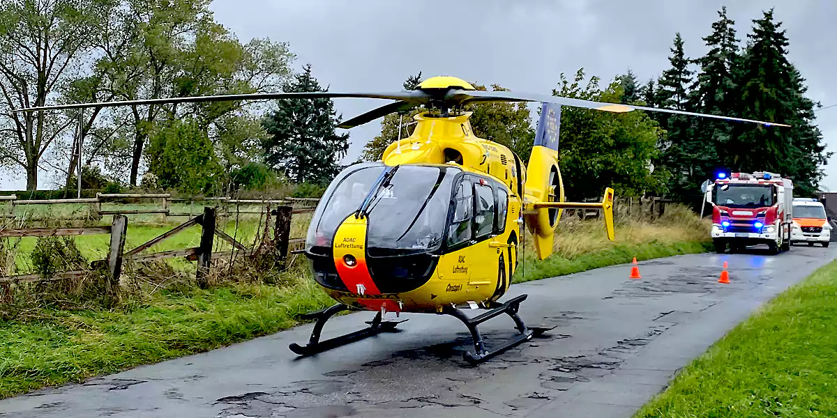 ADAC-Hubschrauber Am Katteloh. (Foto: Marek Schirmer)