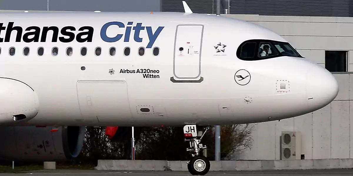 Airbus A320neo der auf Witten getauft wurde. (Foto: Thomas Ingendorn/Lufthansa)