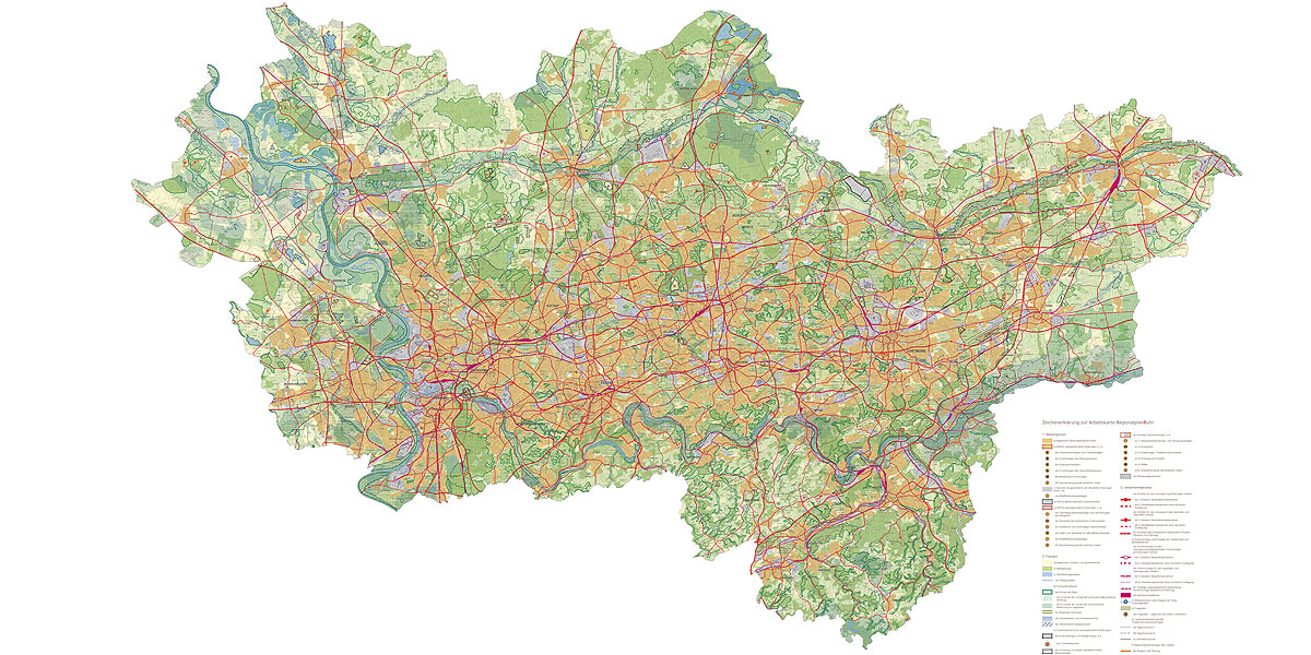 Die Entwurfsfassung des Regionalplans Ruhr (Karte: Regionalverband Ruhr)