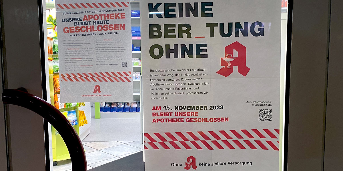 Am 15. November bleiben Apotheken in vielen Bundesländern geschlossen. Auch die Mitarbeiter der Westfalen Apotheke in Stockum fahren nach Dortmund zur Demo. (Foto: Marek Schirmer)
